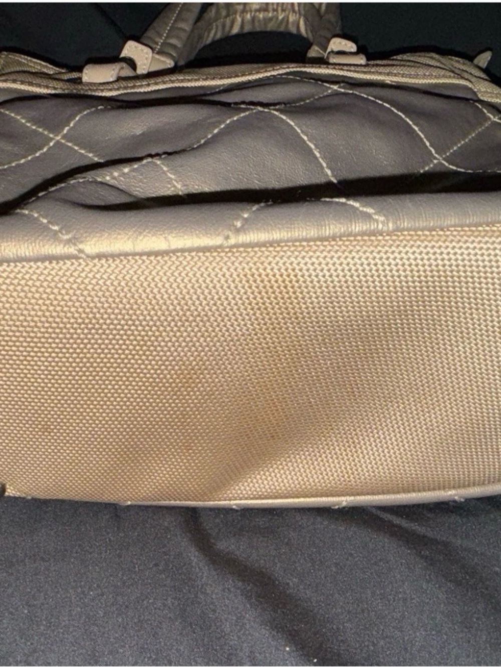 CHANEL Paris Biarritz PM Tote Bag Gold Matelasse Canvas CC - Picture 6 of 17